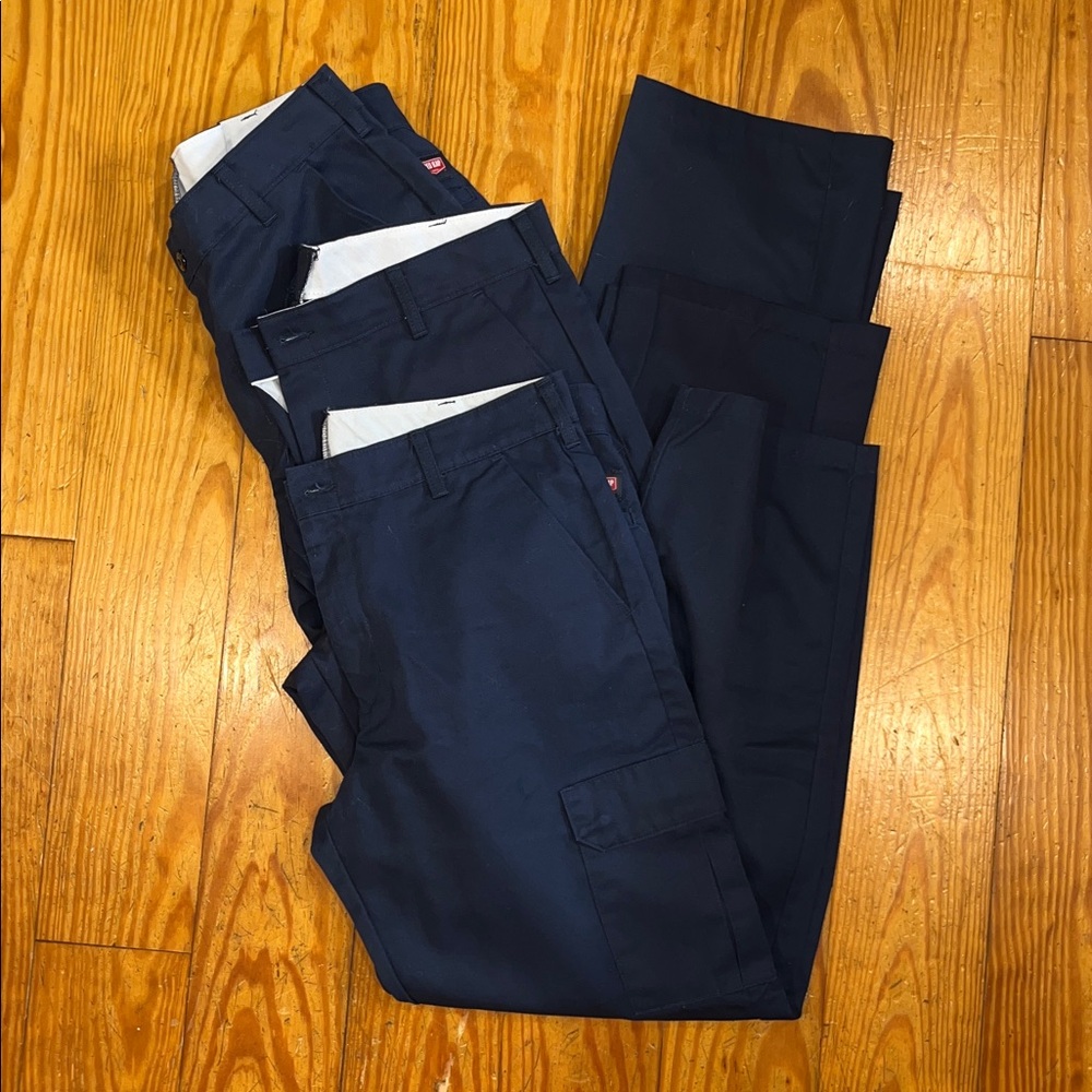 Red Kap 36 x 32 Cargo Work Pants Blue (LOT OF 3) NWOT
